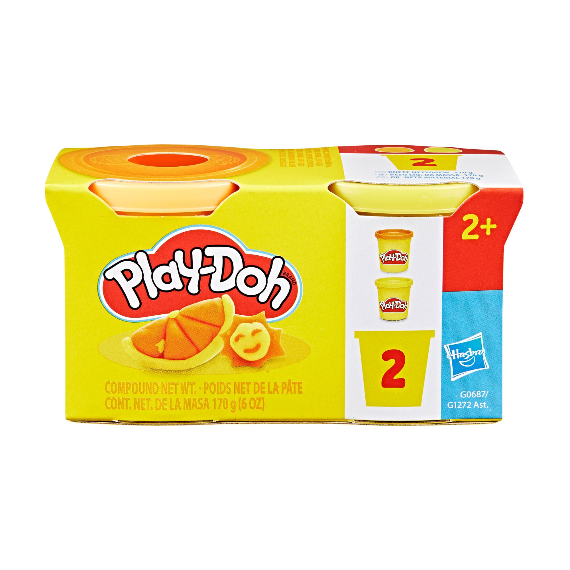 Набір маси для ліплення Play-Doh Orange And Yellow, від 2 років, 2 баночки (G1272/G0687)