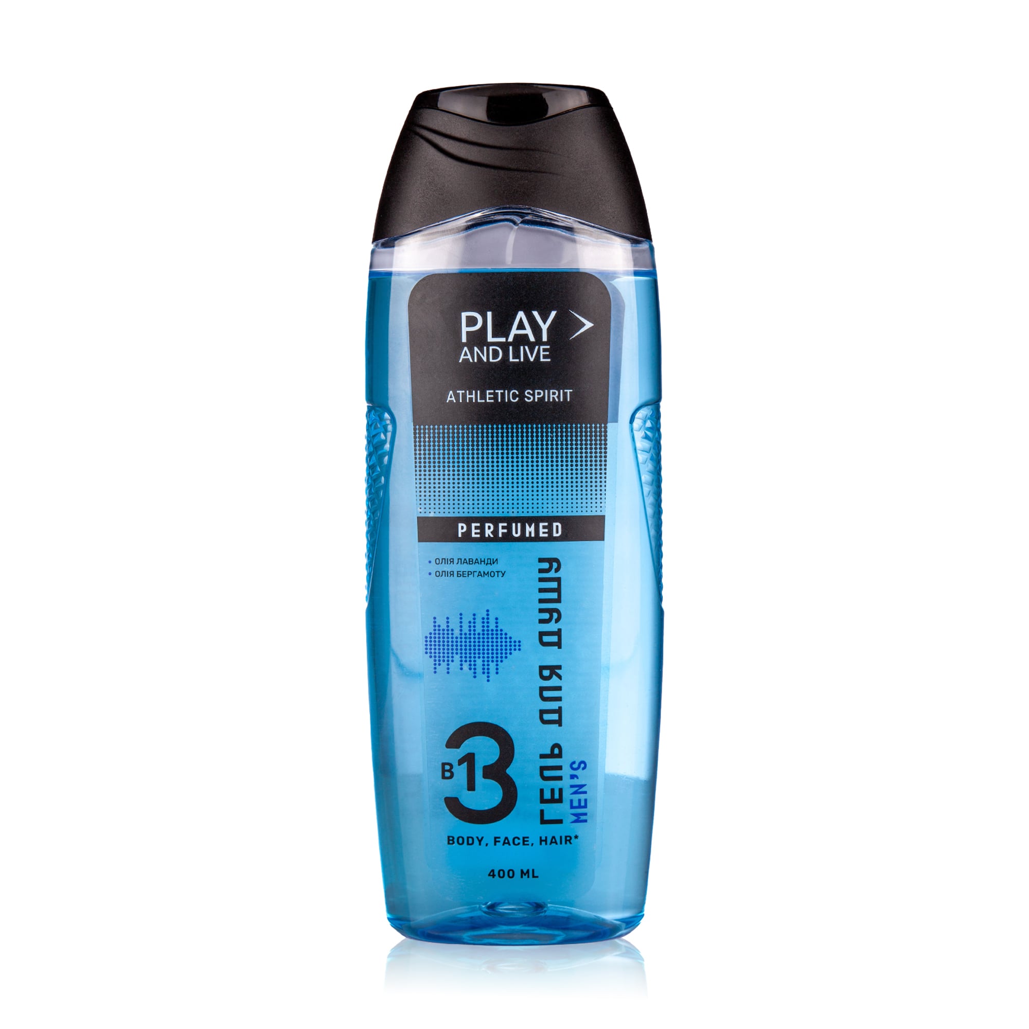 Парфумований гель для душу 3 в 1 Play and Live Athletic Spirit чоловічий, 400 мл